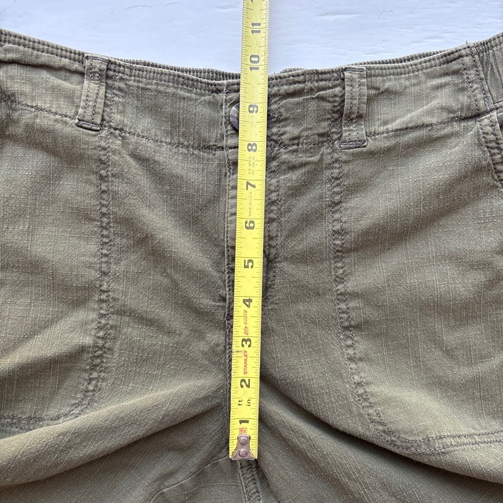 Women 10 Jogger Pant Olive Green Cotton Cargo Stretch Elastic Waist Neutral Boho - Picture 7 of 8